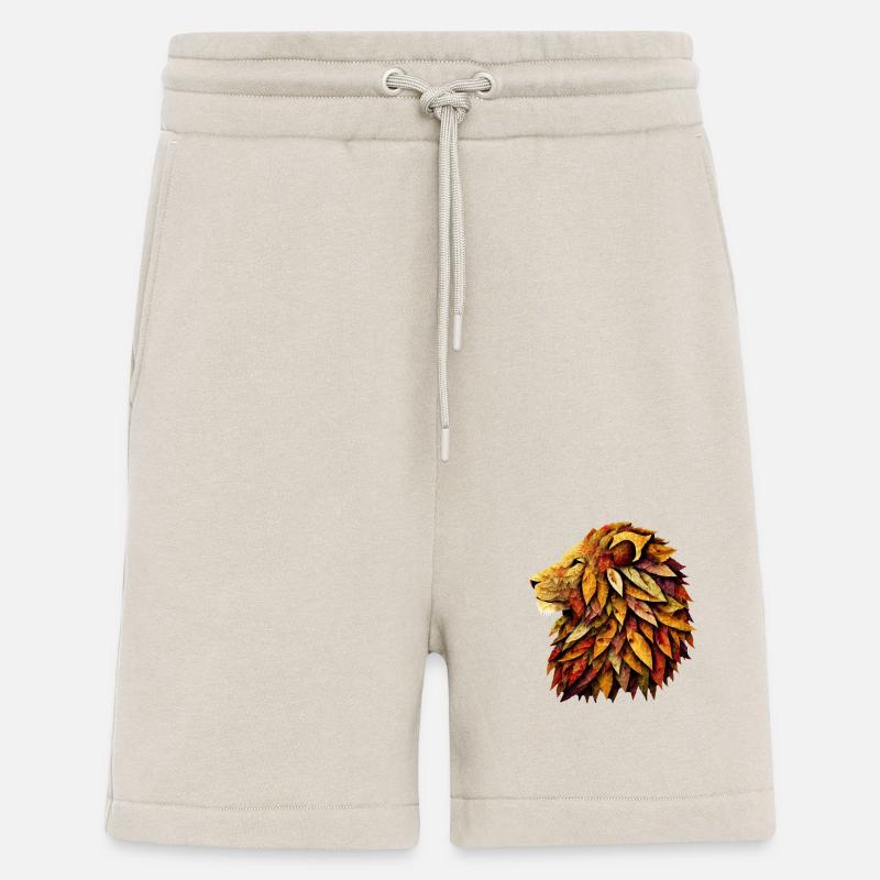Herbstlöwe aus bunten Blättern - Shorts - made by SPREAD - WARM CLAY