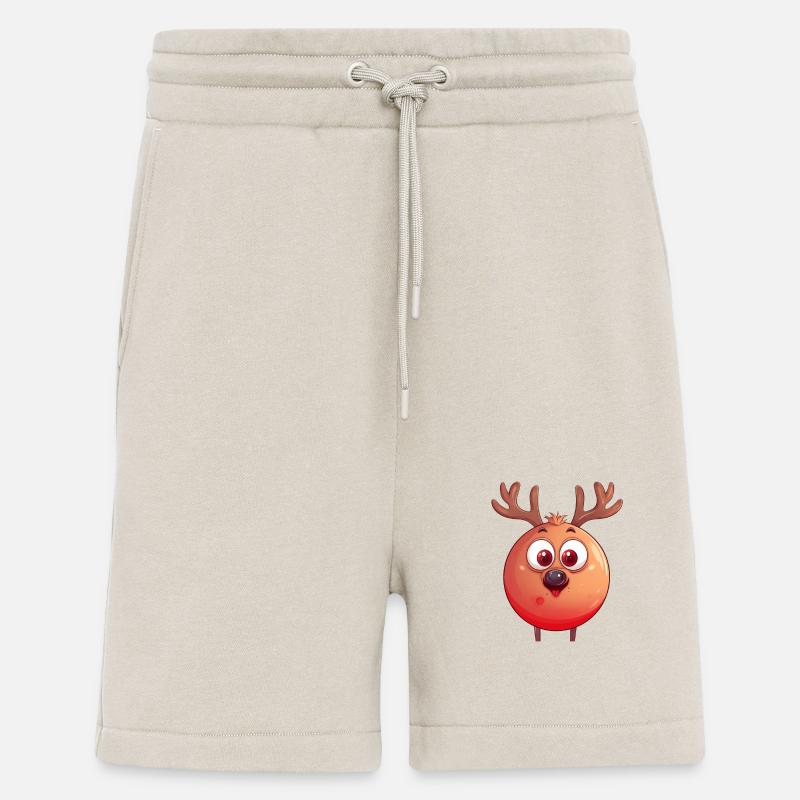 Rundes Rentier-Weihnachtskugel Comic Design - Shorts - made by SPREAD - WARM CLAY