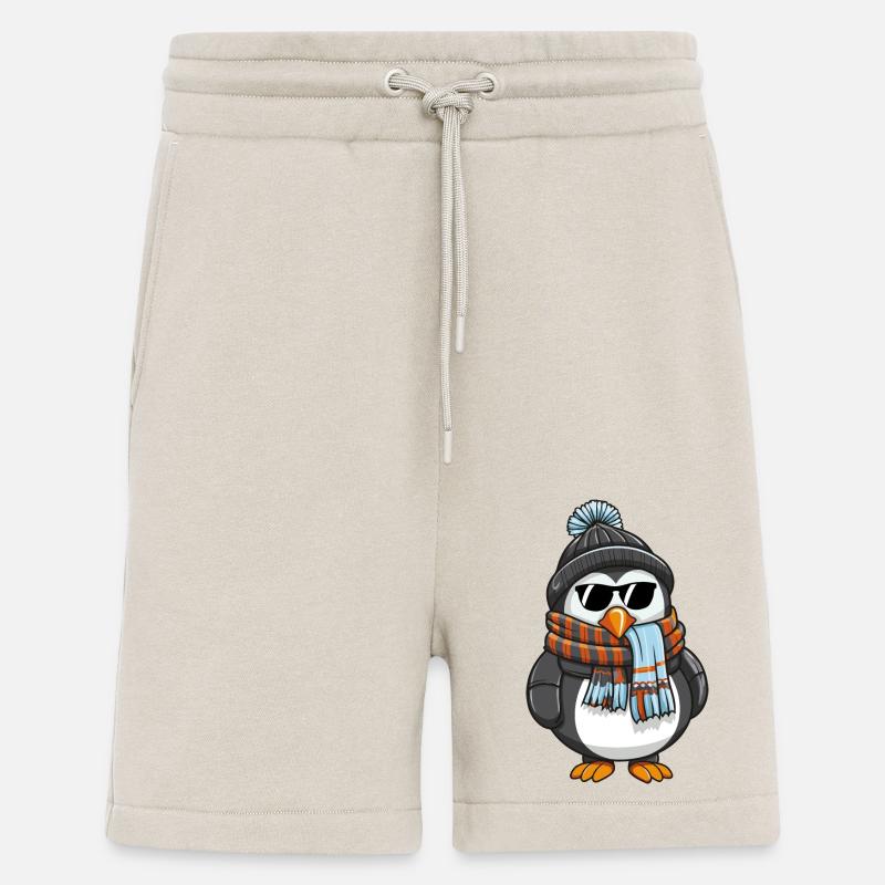 pinguin comic winter - Shorts - made by SPREAD - WARM CLAY