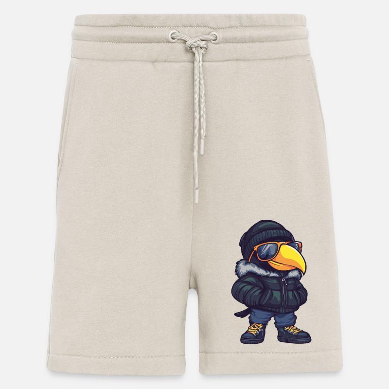 Toucan oiseau bande dessinée cool - Short bio décontracté fabriqué en UE - WARM CLAY