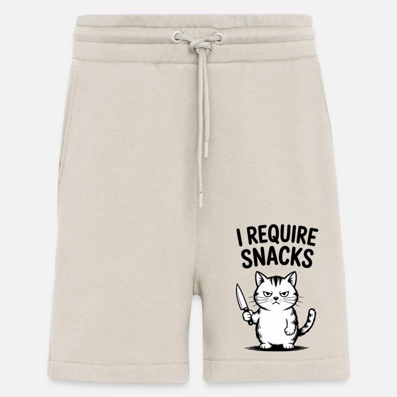 I Require Snacks Funny Cat - Shorts - made by SPREAD - WARM CLAY