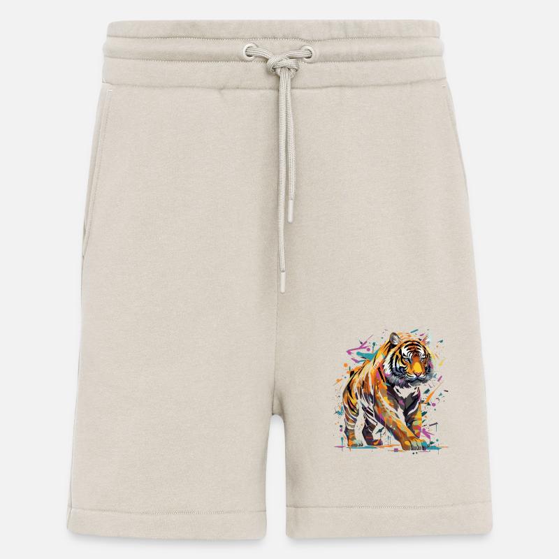 Wütender Tiger. Wut im Graffiti-Stil. - Shorts - made by SPREAD - WARM CLAY