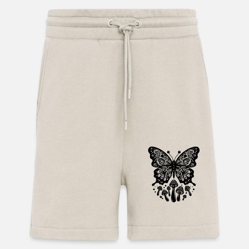 Rêves de champignons papillon - Short bio décontracté fabriqué en UE - WARM CLAY