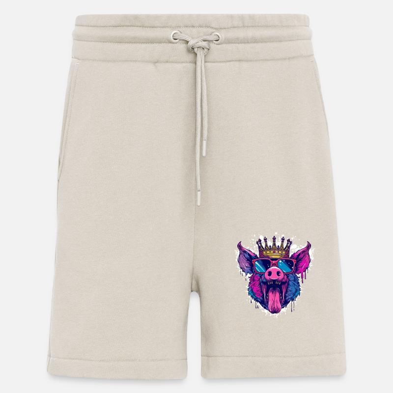 Pig Comic Funny Party - Shorts - made by SPREAD - WARM CLAY