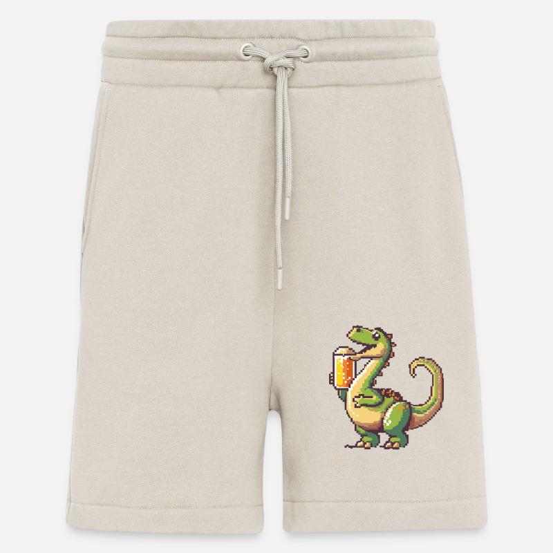 Dinosaurier brontosaurus Bier Pixel - Shorts - made by SPREAD - WARM CLAY