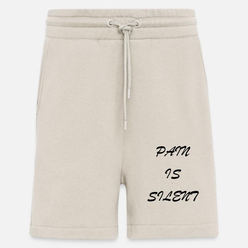 PAIN IS SILENT Brush Script - Shorts - made by SPREAD - WARM CLAY