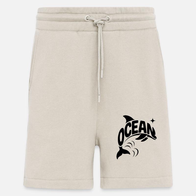 Ocean - Cool Dolphin Ocean Logo - Short bio décontracté fabriqué en UE - WARM CLAY