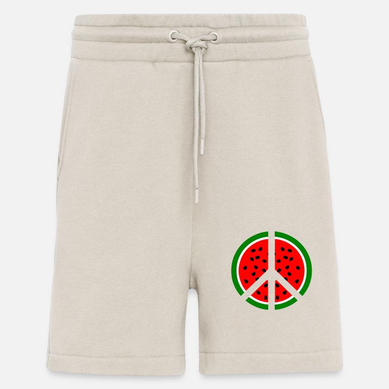 Signe de paix pastèque melon - Short bio décontracté fabriqué en UE - WARM CLAY