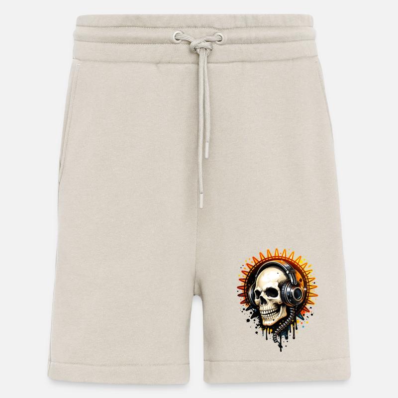 Totenkopf mit Kopfhörern Illustration - Shorts - made by SPREAD - WARM CLAY