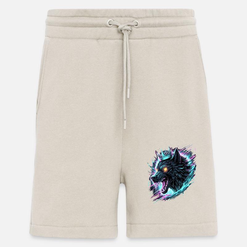 Königlicher Wolf Synthwave - Shorts - made by SPREAD - WARM CLAY