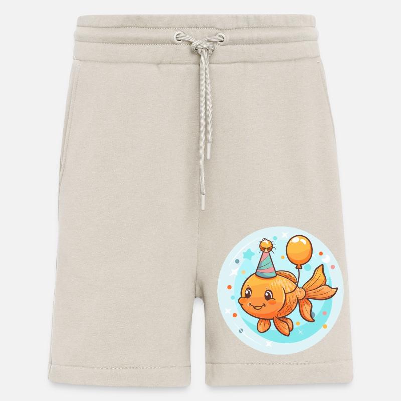 Poisson rouge anniversaire bébé - Short bio décontracté fabriqué en UE - WARM CLAY