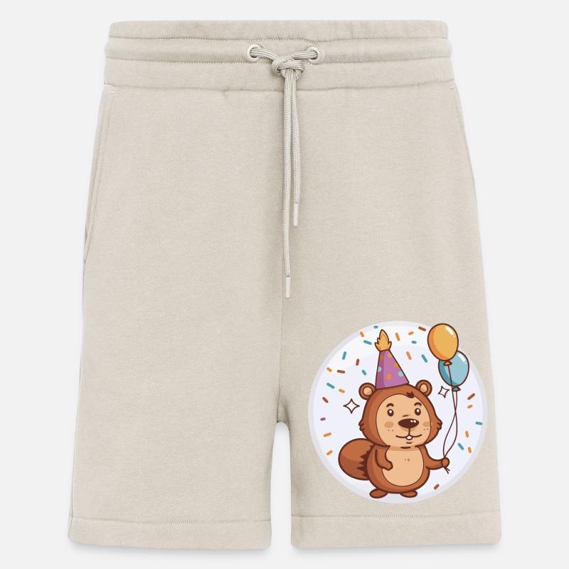Bébé d’anniversaire de castor - Short bio décontracté fabriqué en UE - WARM CLAY