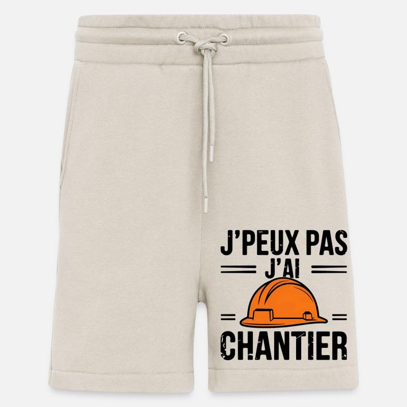 J'peux pas, j'ai chantier - Short bio décontracté fabriqué en UE - WARM CLAY