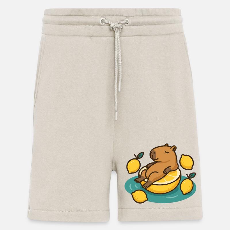 Chillendes Capybara auf Zitrone Cartoon - Shorts - made by SPREAD - WARM CLAY