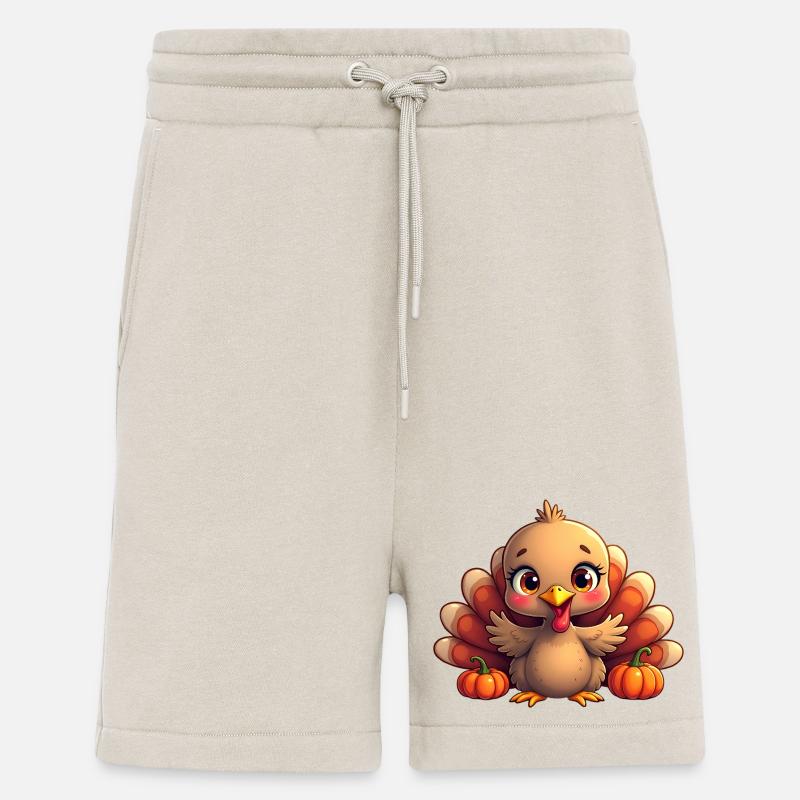 Bébé dinde de Thanksgiving - Short bio décontracté fabriqué en UE - WARM CLAY