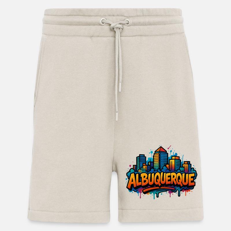 Silhouette de graffiti d’Albuquerque - Short bio décontracté fabriqué en UE - WARM CLAY