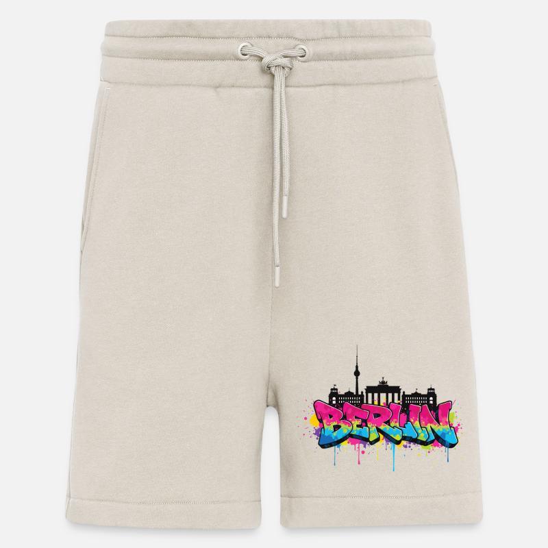Berliner Graffiti Skyline - Shorts - made by SPREAD - WARM CLAY
