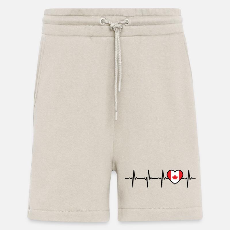Canada Heartbeat Drapeau Canadien - Short bio décontracté fabriqué en UE - WARM CLAY