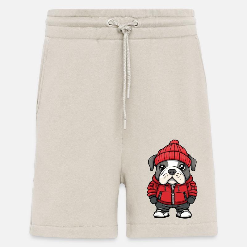 Bouledogue Chien Hiver - Short bio décontracté fabriqué en UE - WARM CLAY