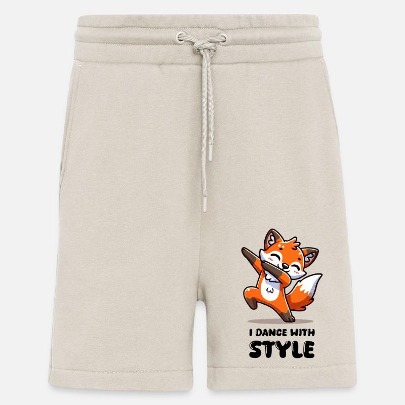 dabbing d’animaux de renard - Short bio décontracté fabriqué en UE - WARM CLAY