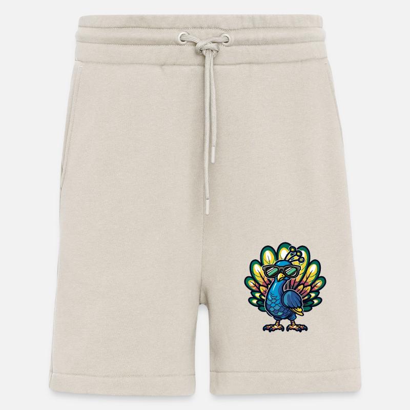 Peacock Bird Cool Comic - Shorts - made by SPREAD - WARM CLAY