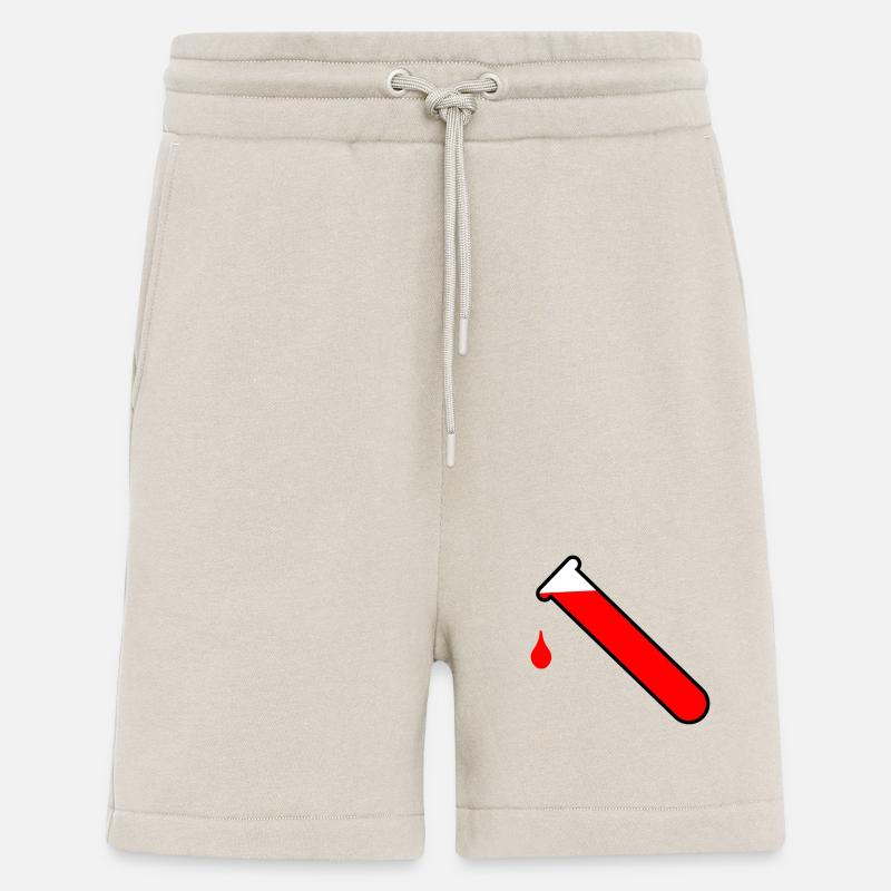 Blodprøve logo - Organic relaxed shorts made in EU - WARM CLAY