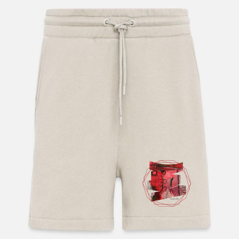 Abstrakte Kunst in Rot und Schwarz - Shorts - made by SPREAD - WARM CLAY