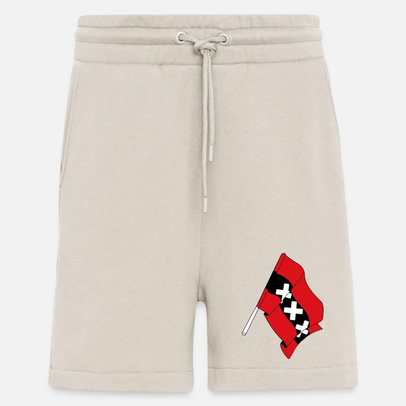 Drapeau Amsterdam Pays-Bas - Short bio décontracté fabriqué en UE - WARM CLAY