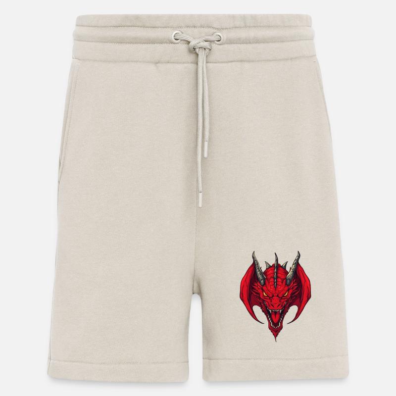 Roter Drachenkopf Frontansicht - Shorts - made by SPREAD - WARM CLAY