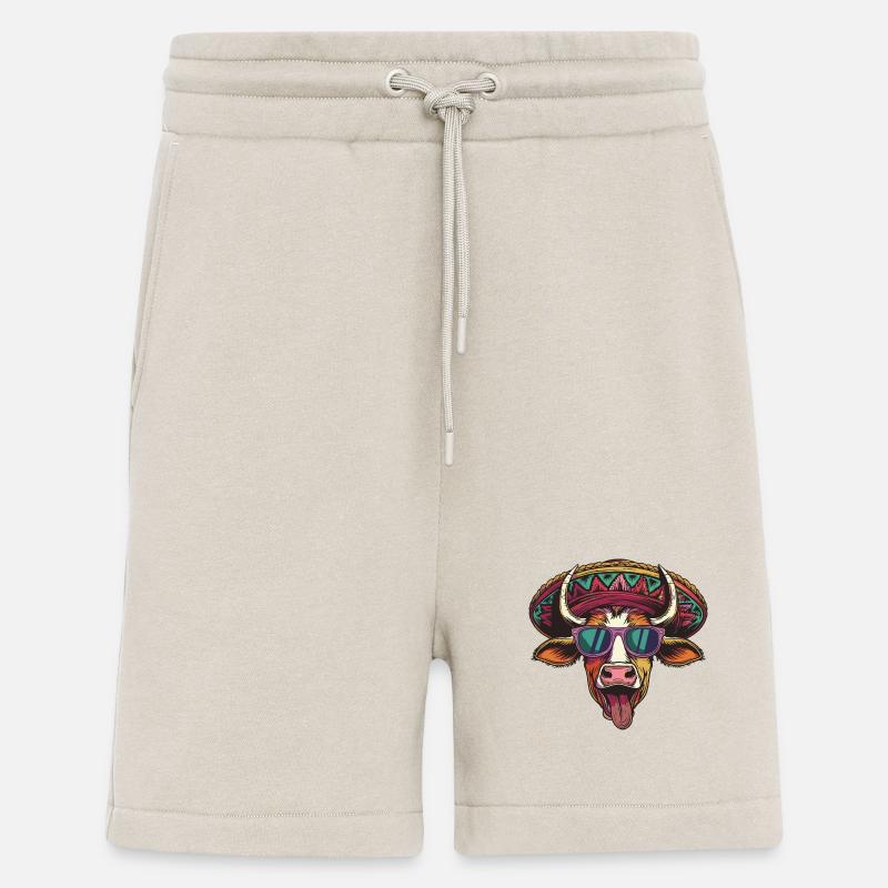 Cow Comic Funny Sombrero - Shorts - made by SPREAD - WARM CLAY