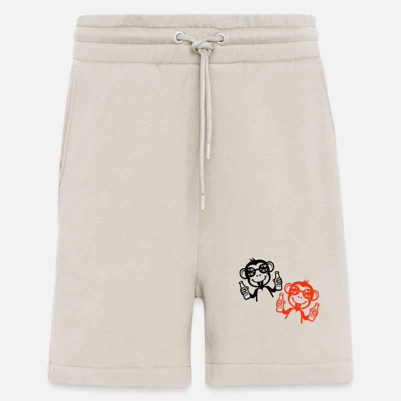 Monkey Beer Party Drunk - Short bio décontracté fabriqué en UE - WARM CLAY