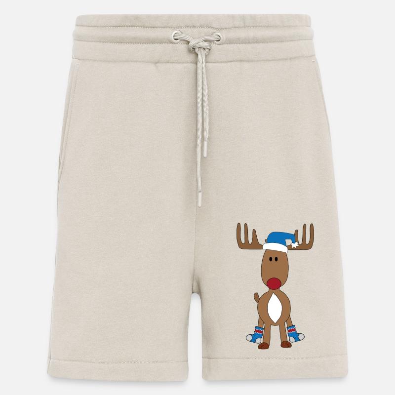 Drôle d’orignal pour Noël - Short bio décontracté fabriqué en UE - WARM CLAY