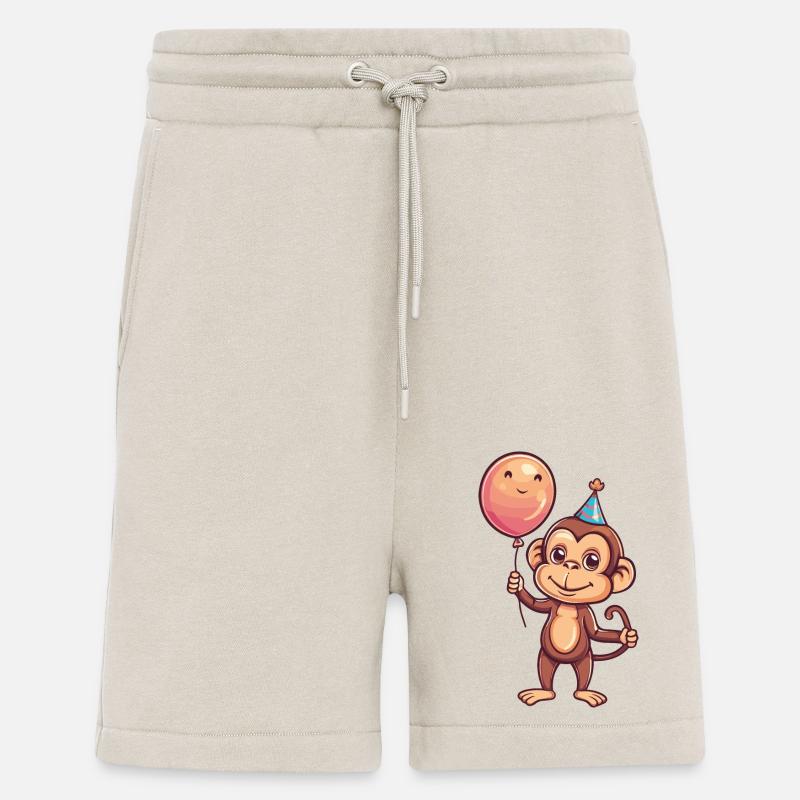 Singe Anniversaire Bébé - Short bio décontracté fabriqué en UE - WARM CLAY