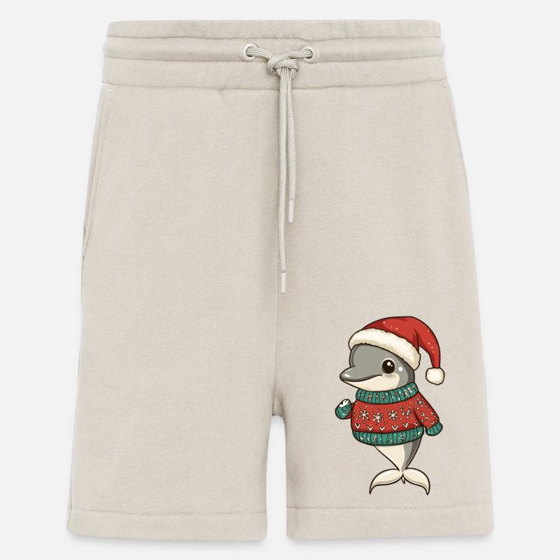 Dolphin Christmas Comic - Shorts - made by SPREAD - WARM CLAY