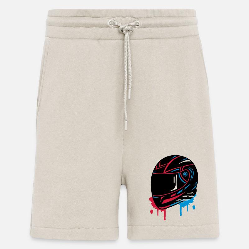 cool casco moto graffiti - Pantaloncini ecologici casual Made in UE - WARM CLAY