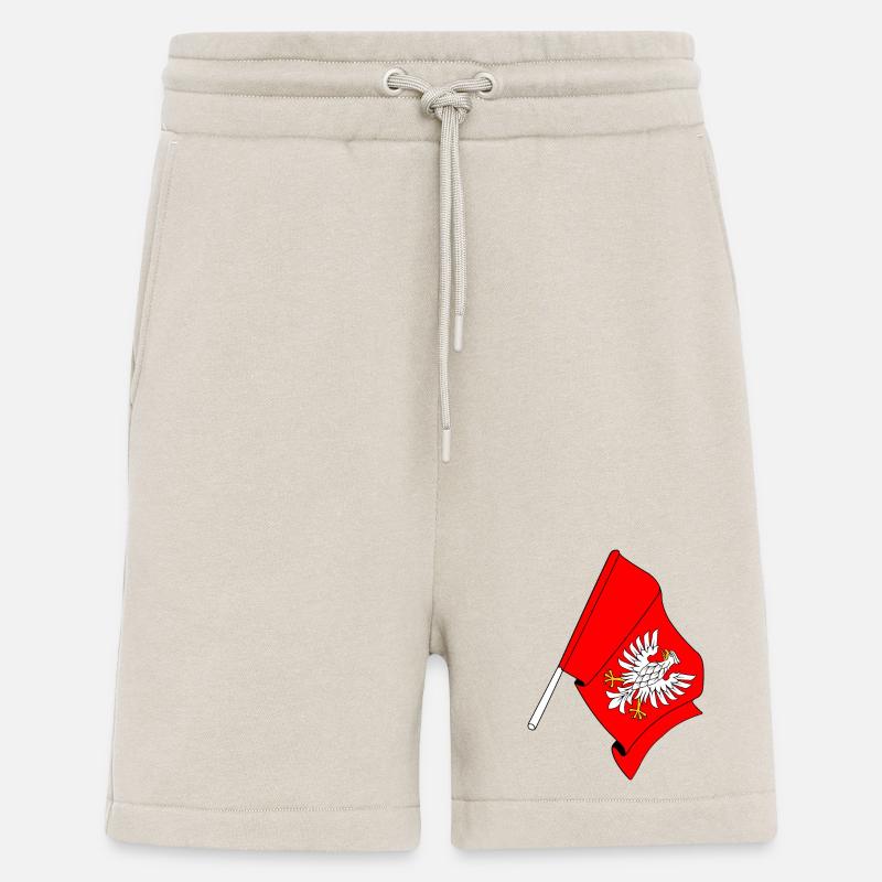 Drapeau : Mazovie, Pologne - Short bio décontracté fabriqué en UE - WARM CLAY