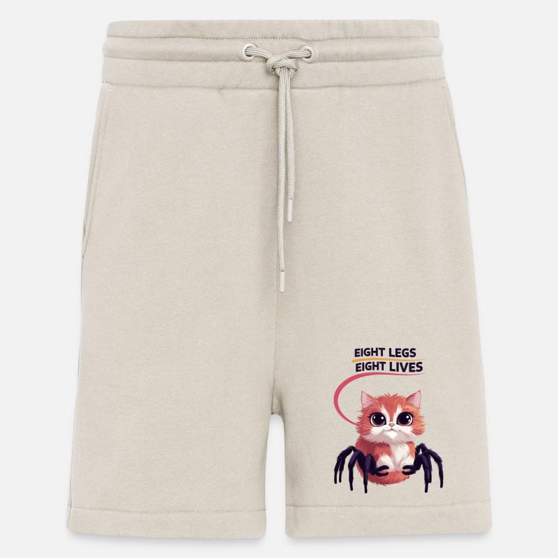 Chat araignées mignonnes - Short bio décontracté fabriqué en UE - WARM CLAY