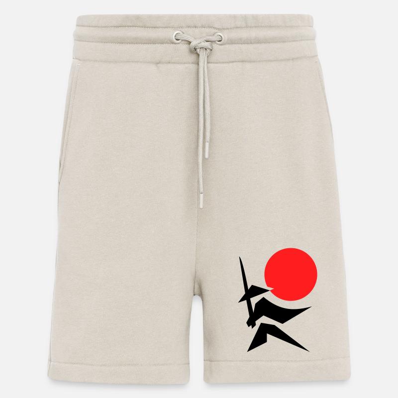 Abstract Image with Samurai Red Black - Shorts - made by SPREAD - WARM CLAY
