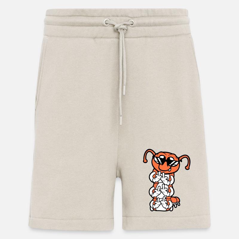 Raupe Mittelfinger Beleidigung Sonnenbrille Cool - Shorts - made by SPREAD - WARM CLAY