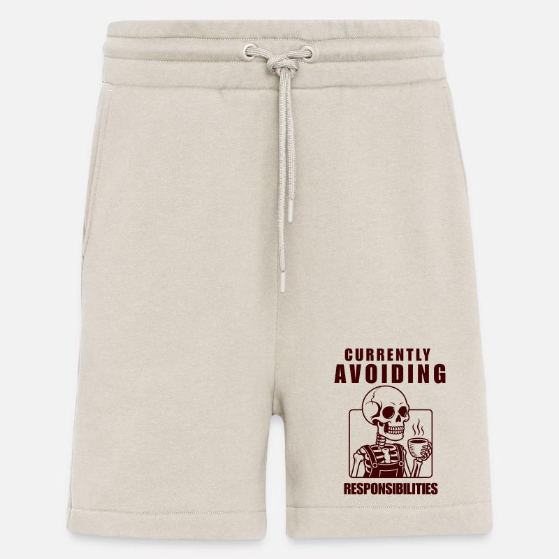 Skeleton Avoiding Responsibilities Design - Shorts - made by SPREAD - WARM CLAY