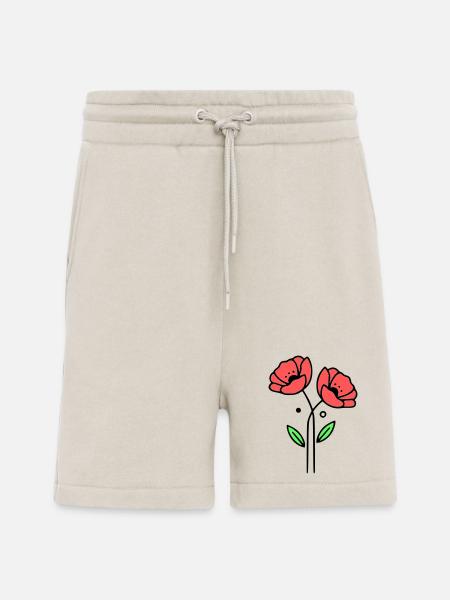 mohnblume-mohnblumen-minimalistisch-line-art-5 - Shorts - made by SPREAD - WARM CLAY