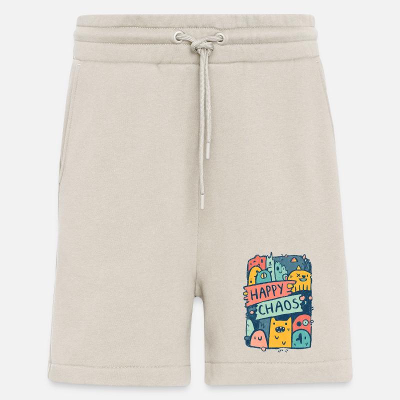 Buon Mostro del Caos - Pantaloncini ecologici casual Made in UE - WARM CLAY