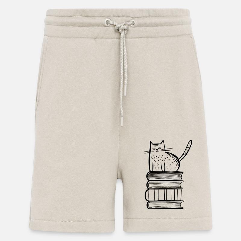 Chat avec des livres - Short bio décontracté fabriqué en UE - WARM CLAY
