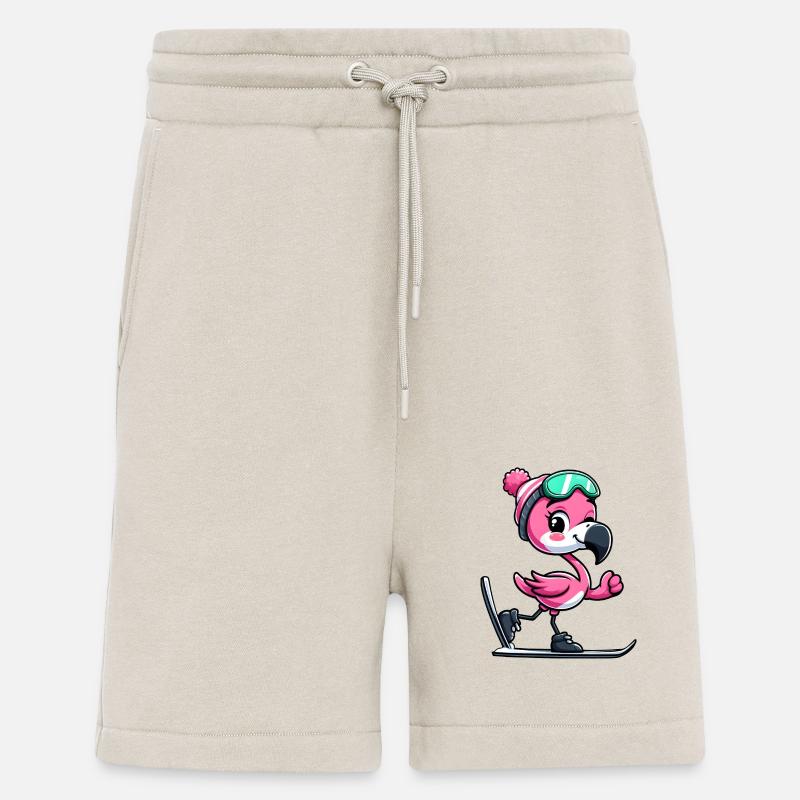 Flamingo Skifahrer Winterspaß - Shorts - made by SPREAD - WARM CLAY