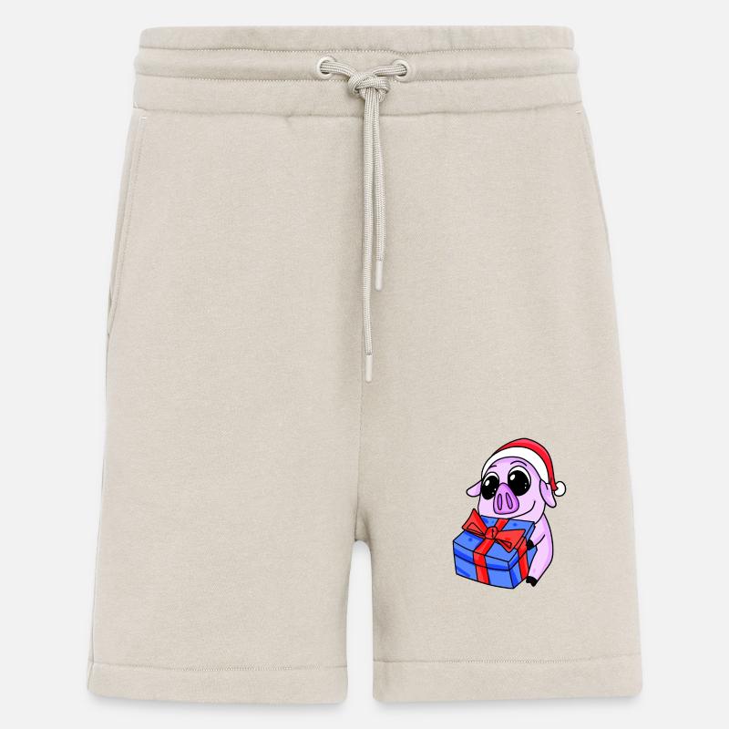 Cochon Noël - Short bio décontracté fabriqué en UE - WARM CLAY