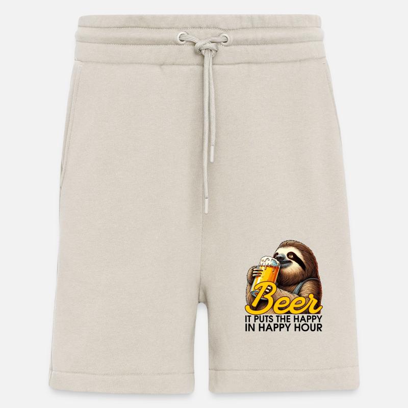Happy Hour Bier Faultier Geschenk - Shorts - made by SPREAD - WARM CLAY