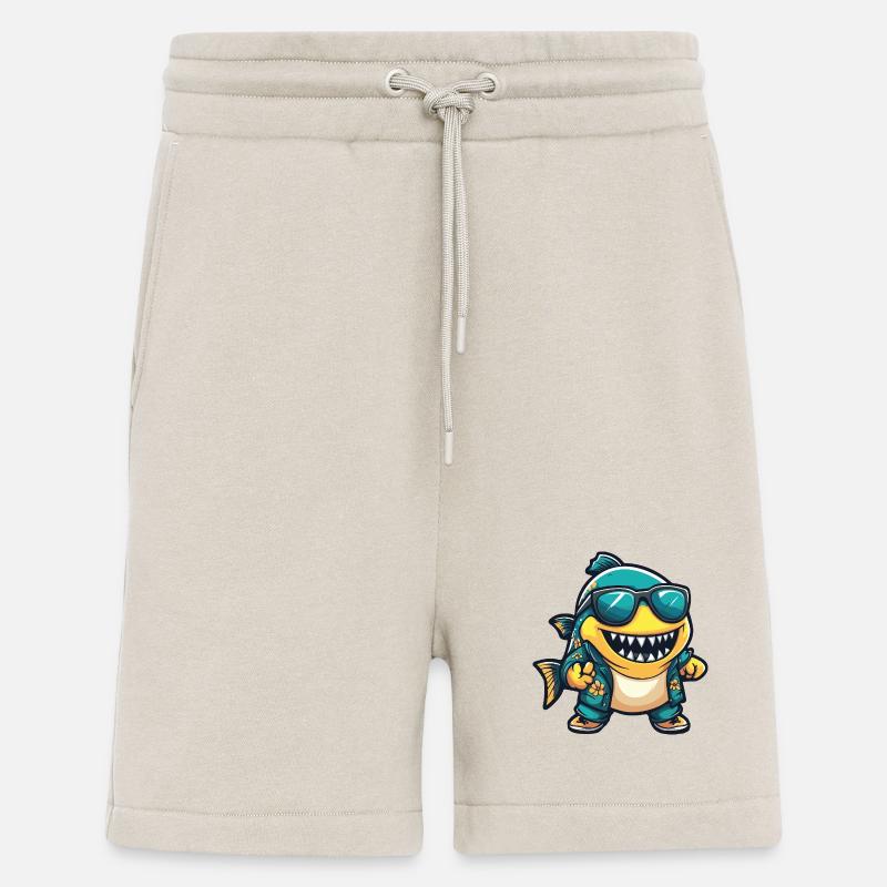 Piranha Fish Comic Vacation - Shorts - made by SPREAD - WARM CLAY