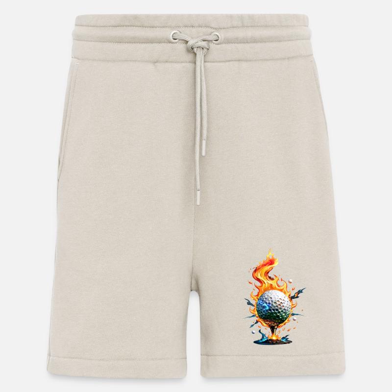 Balle de golf blanche brillante - Short bio décontracté fabriqué en UE - WARM CLAY
