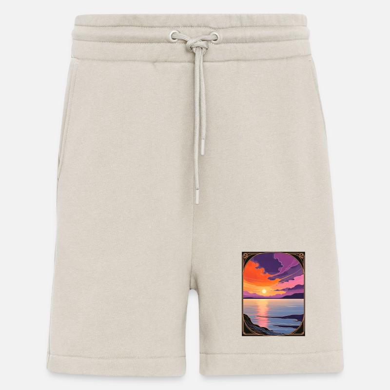 Envoûtant coucher de soleil côtier - Short bio décontracté fabriqué en UE - WARM CLAY