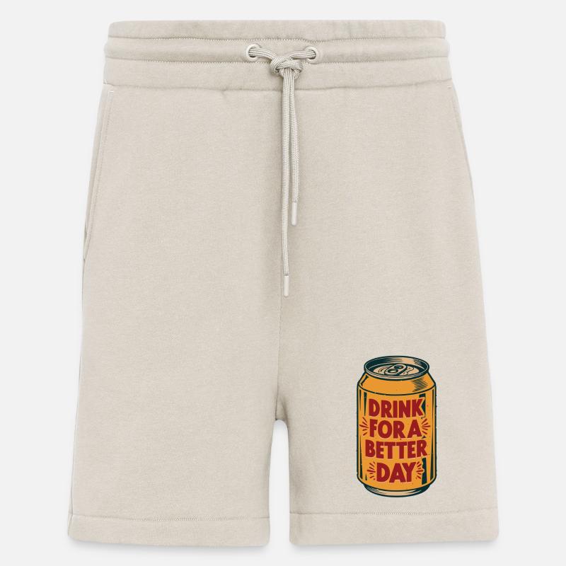 Optimistischer Durstlöscher trink Dose Spruch - Shorts - made by SPREAD - WARM CLAY